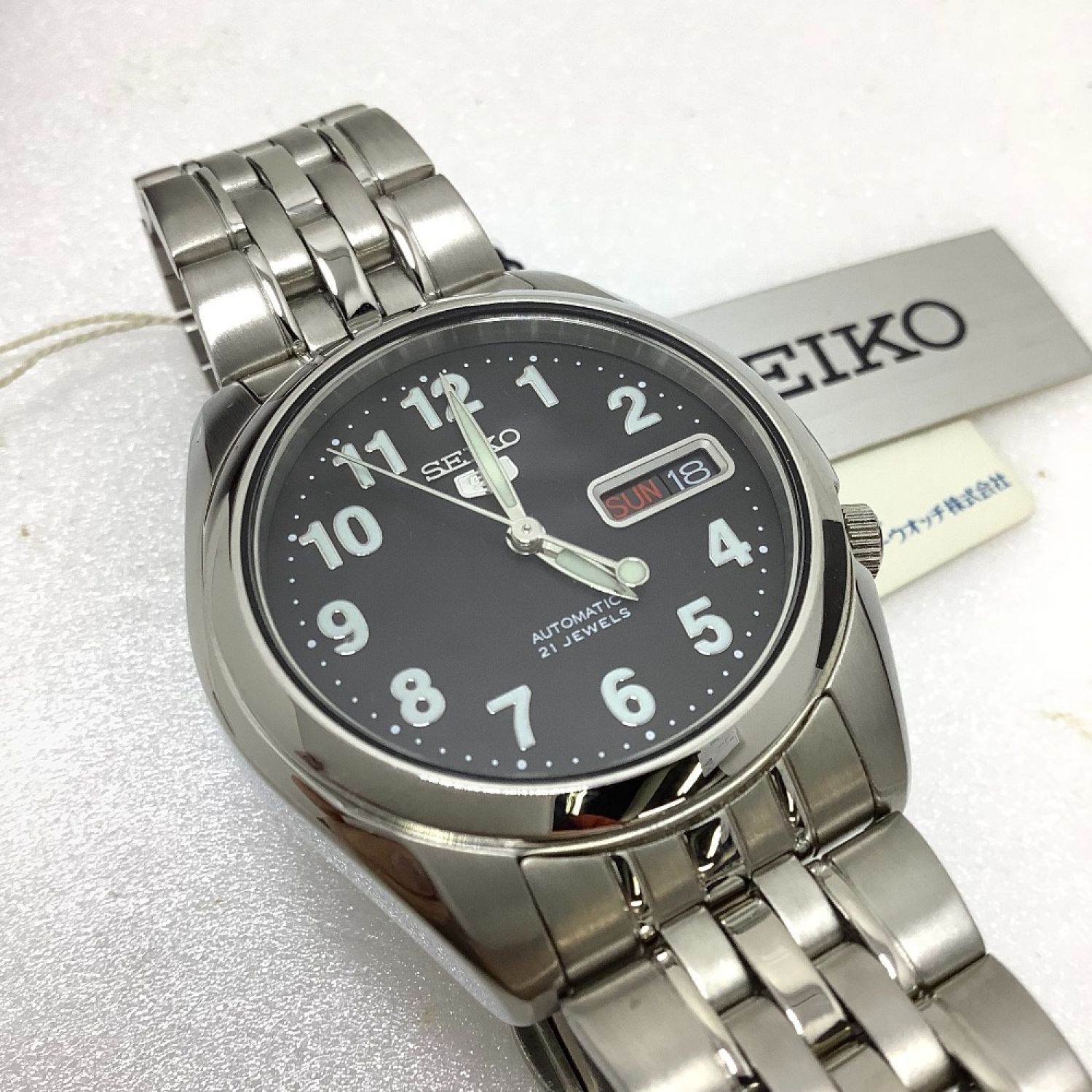 中古】 SEIKO セイコー セイコー5 腕時計 海外モデル 自動巻き 裏蓋