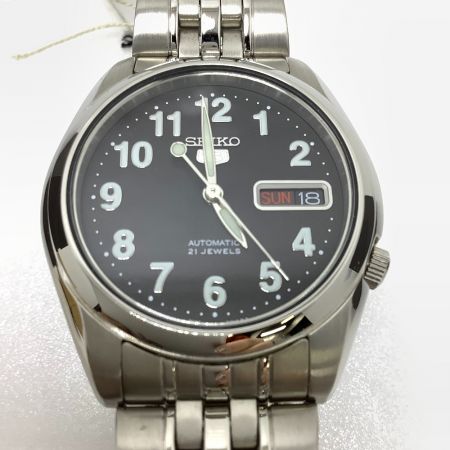  SEIKO セイコー セイコー5 腕時計  海外モデル 自動巻き 裏蓋スケルトン SNK381 文字盤ブラック