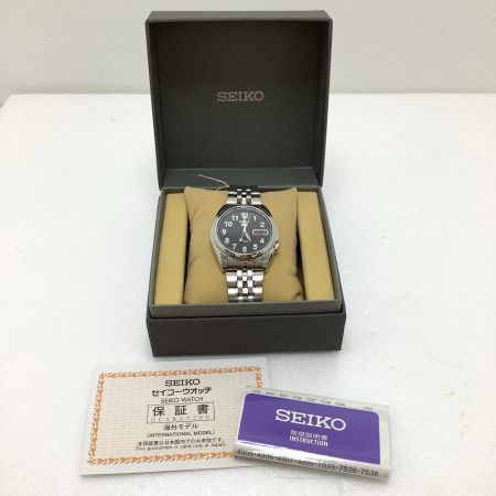  SEIKO セイコー セイコー5 腕時計  海外モデル 自動巻き 裏蓋スケルトン SNK381 文字盤ブラック