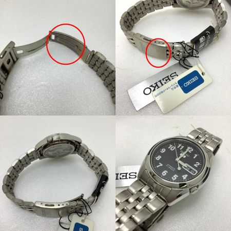  SEIKO セイコー セイコー5 腕時計  海外モデル 自動巻き 裏蓋スケルトン SNK381 文字盤ブラック