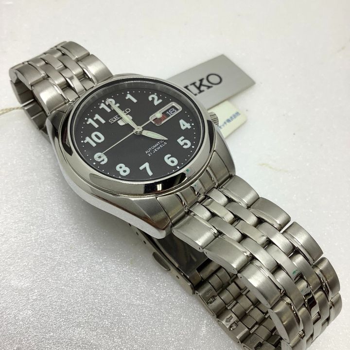 SEIKO セイコー セイコー5 腕時計 海外モデル 自動巻き 裏蓋スケルトン SNK381 文字盤ブラック｜中古｜なんでもリサイクルビッグバン