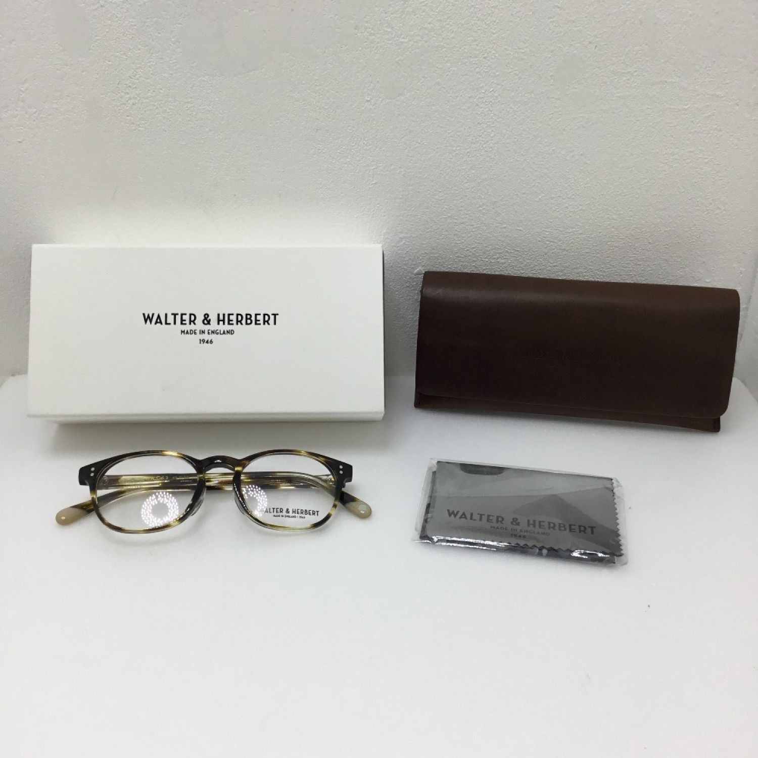 中古】 眼鏡 WALTER＆HERBERT Churchill ウェリントン トータスカラー