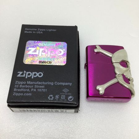   ライター ZIPPO ジッポ BIG SKULL ビッグスカル パープル