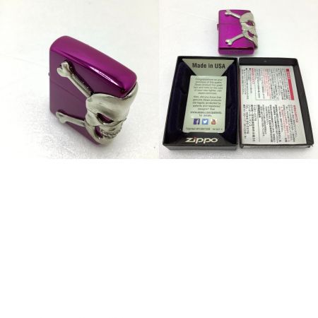   ライター ZIPPO ジッポ BIG SKULL ビッグスカル パープル