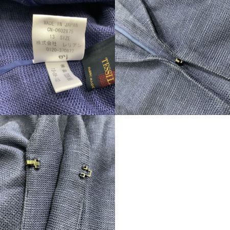  Leilian レリアン ジャケット ブルー レディース 麻 綿 ブルー