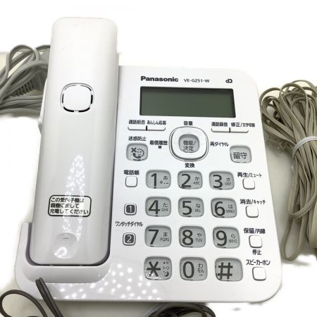  Panasonic パナソニック 電話機 子機1台付 2020年製 VE-GZ51 ホワイト