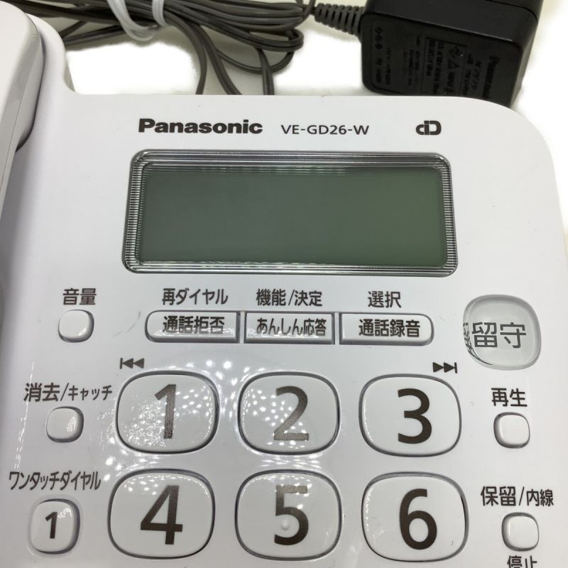 中古】 Panasonic パナソニック 電話機 親機のみ VE-GD26-W ホワイト