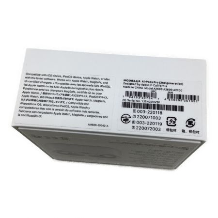  Apple アップル AirPods PRO ワイヤレスイヤホン  MQD83J/A