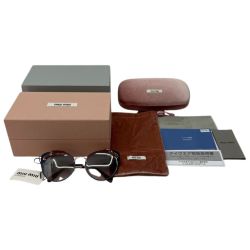 ◆◆ MIU MIU サングラス ケース/箱付き レディース 小豆/紺 Bランク