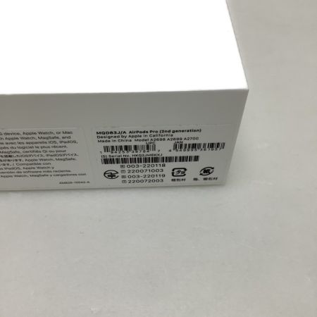  Apple アップル AirPods PRO ワイヤレスイヤホン  MQD83J/A