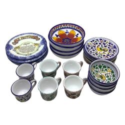 ▲▲  TGM ハンドメイド 陶器 イタリア食器まとめ 24点 絵皿 ティーカップ ソーサー など Cランク