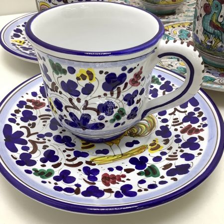   TGM ハンドメイド 陶器 イタリア食器まとめ 24点 絵皿 ティーカップ ソーサー など