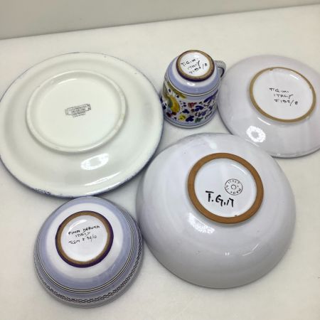   TGM ハンドメイド 陶器 イタリア食器まとめ 24点 絵皿 ティーカップ ソーサー など