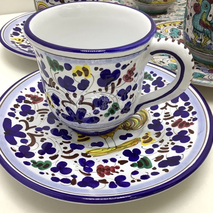TGM ハンドメイド 陶器 イタリア食器まとめ 24点 絵皿 ティーカップ