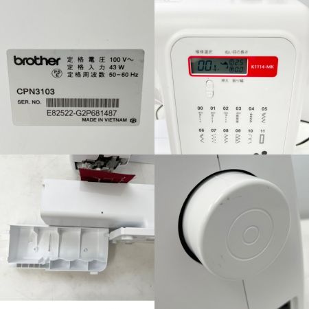  Brother ブラザーコウギョウ コンピュータミシン CPN3103 K1114-MKディズニー ミニーマウス デザイン 48658