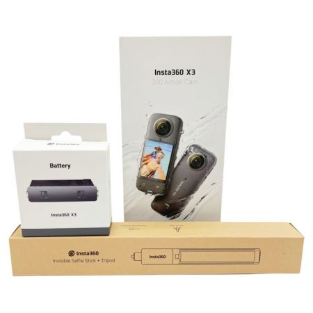  INSTA360 X3 アクションカメラ 2022年製 バッテリー 自撮り棒セット INSTA360 X3