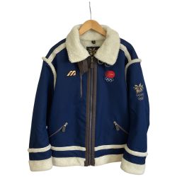 ▲▲ MIZUNO ミズノ ボアジャケット  冬物 長野オリンピック記念ジャケット ネイビー×アイボリー Bランク