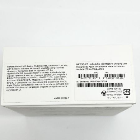  Apple アップル AirPodsPro 第1世代 ワイヤレスイヤホン W MLWK3J/A