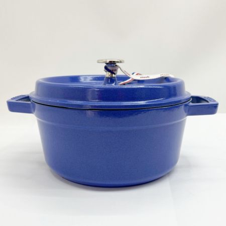  STAUB ストウブ ピコ ココット ラウンド 両手鍋　ほうろう 22cm 2.6L IH対応 ブルーベリー