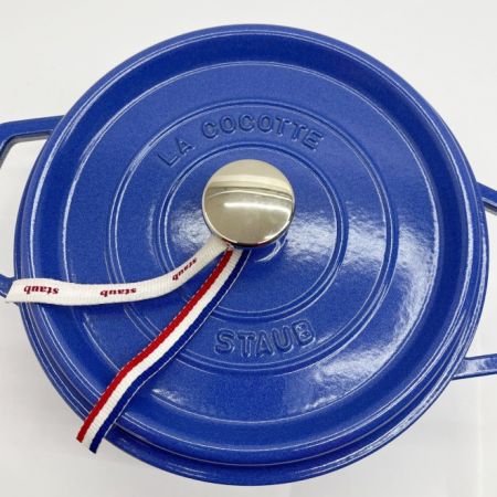  STAUB ストウブ ピコ ココット ラウンド 両手鍋　ほうろう 22cm 2.6L IH対応 ブルー