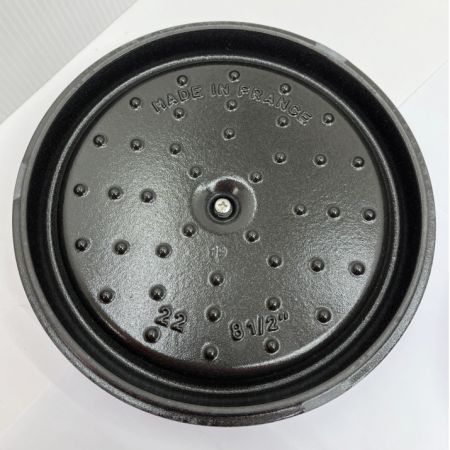  STAUB ストウブ ピコ ココット ラウンド 両手鍋　ほうろう 22cm 2.6L IH対応 ブルー