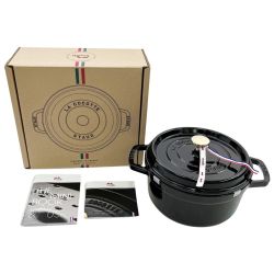◆◆ STAUB ストウブ 両手鍋 54350 ピコ ココット ラウンド キッチン雑貨 ブラック Aランク