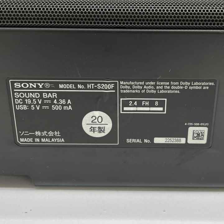 SONY ソニー スピーカー サウンドバー リモコン付 2020年製 HT-S200F 