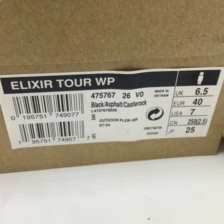  SALOMON サロモン トレッキングシューズ 登山靴 サイズ25cm ELIXIR TOUR WP　ブラック　ハイキングシューズ L47576700 新品