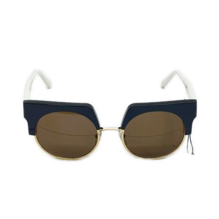  MARNI マルニ ラウンドフレーム サングラス グレー ホワイト ブラウン ケース・クロス・タグ付 ME602