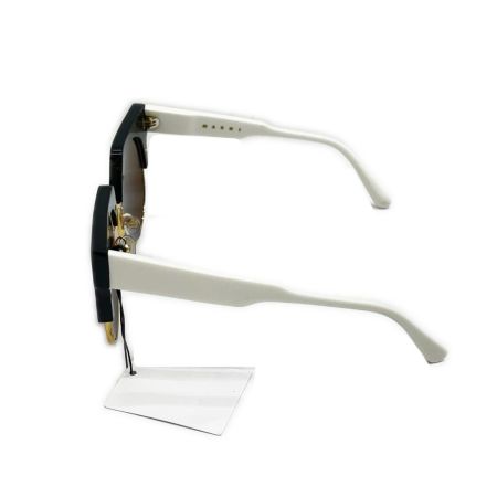  MARNI マルニ ラウンドフレーム サングラス グレー ホワイト ブラウン ケース・クロス・タグ付 ME602