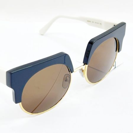  MARNI マルニ ラウンドフレーム サングラス グレー ホワイト ブラウン ケース・クロス・タグ付 ME602