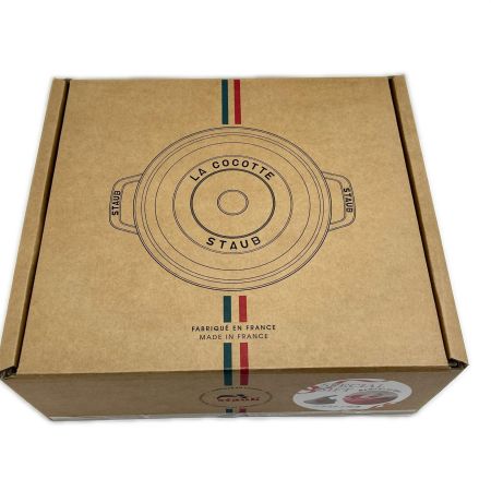  STAUB ストウブ 両手鍋 シャローココットラウンド 26cm ミトン付 4L チェリー