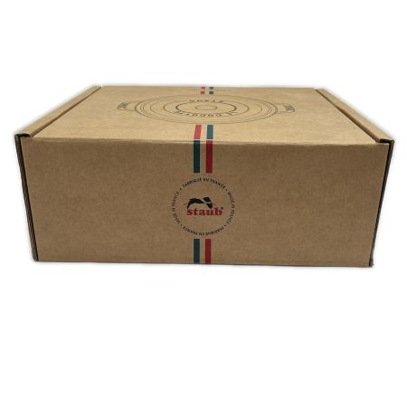  STAUB ストウブ 両手鍋 シャローココットラウンド 26cm ミトン付 4L チェリー