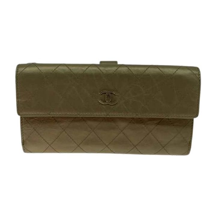 CHANEL シャネル 長財布 キルティング ゴールド｜中古｜なんでもリサイクルビッグバン